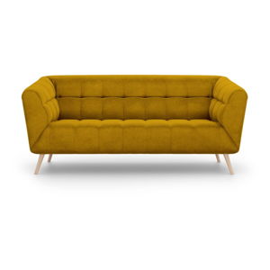 Żółta sofa z askamitnym obiciem Interieurs 86 Étoile, 170 cm
