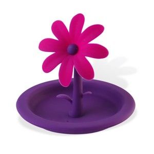 Fioletowa pokrywka silikonowa na kubek Vialli Design Flower