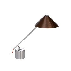 Lampa stołowa z brązowym kloszem Design Twist Fao