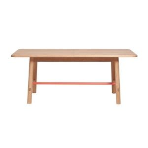 Stół rozkładany z drewna dębowego z koralową belką HARTÔ Helene, 240x190 cm