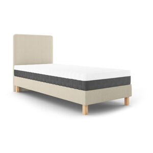 Beżowe łóżko jednoosobowe Mazzini Beds Lotus, 90x200 cm
