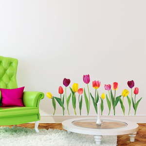 Komplet naklejek ściennych Ambiance Colorful Tulips