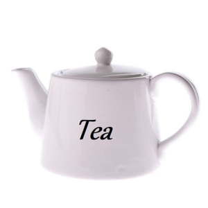 Biały dzbanek ceramiczny do herbaty Dakls, 1000 ml