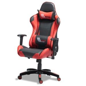Czarno-czerwone krzesło biurowe Knuds Gaming
