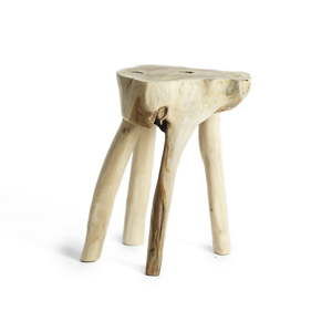 Stolik z drewna tekowego Simla Jungle, ⌀ 30 cm
