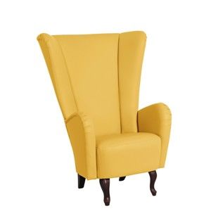 Żółty fotel ze skóry ekologicznej Max Winzer Aurora