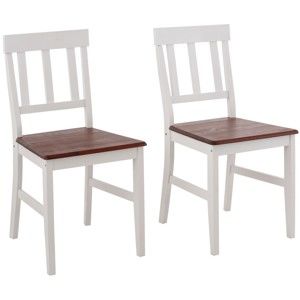 Zestaw 2
  białych krzeseł z litego drewna sosnowego Støraa Vinnie