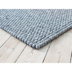 Stalowoszary wełniany dywan kulkowy Wooldot Ball Rugs, ⌀ 100x150 cm