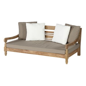 Beżowa sofa ogrodowa z litego drewna tekowego Kawang – Exotan