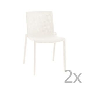 Zestaw 2 białych krzeseł ogrodowych Resol Beekat Simple