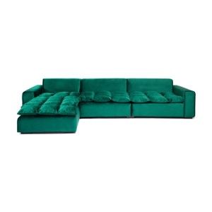 Zielona lewostronna 3-osobowa sofa narożna Vivonita Cloud Emerald Green