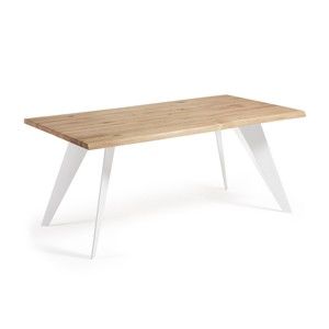 Stół do jadalni z brązowym blatem i białymi nogami La Forma Nack, 100x180 cm
