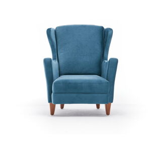 Niebieski fotel typu uszak Lola Brejer – Artie