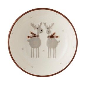 Miska ceramiczna J-Line Reindeers, ⌀ 17 cm