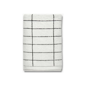 Biały bawełniany ręcznik 50x100 cm Tile Stone – Mette Ditmer Denmark