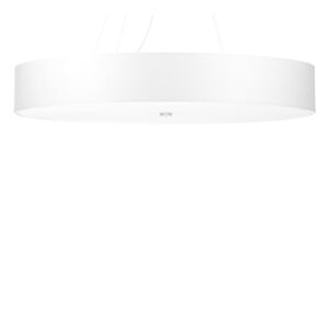 Biała lampa wisząca z tekstylnym kloszem ø 90 cm Herra – Nice Lamps