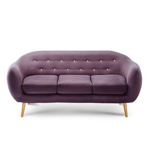 Fioletowa sofa 3-osobowa Scandi by Stella Cadente Maison Constellation
