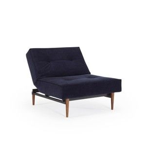 Ciemnoniebieski rozkładany fotel Innovation Splitback Velvet Dark Blue
