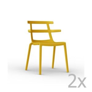 Zestaw 2 żółtych krzeseł ogrodowych Resol Tokyo