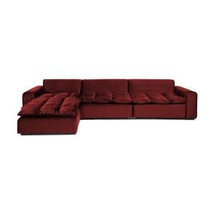 Burgundowa lewostronna 3-osobowa sofa narożna Vivonita Cloud Burgundowa Red
