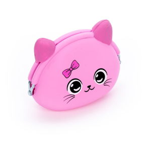 Różowa silikonowa portmonetka Tri-Costal Design Cat