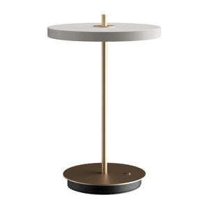 Jasnoszara lampa stołowa LED ze ściemniaczem z metalowym kloszem (wysokość 31 cm) Asteria Move – UMAGE