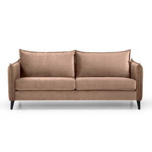 Beżowa aksamitna sofa Scandic Leo, 208 cm