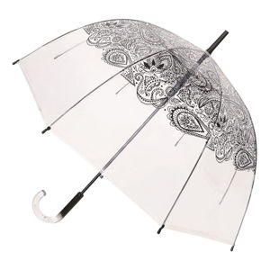 Przezroczysty parasol odporny na wiatr Ambiance Black Paisley, ⌀ 85 cm