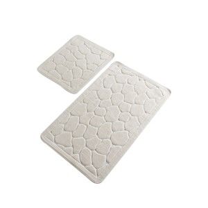 Zestaw 2 jasnobeżowych bawełnianych dywaników łazienkowych Confetti Bathmats Lino Ecru