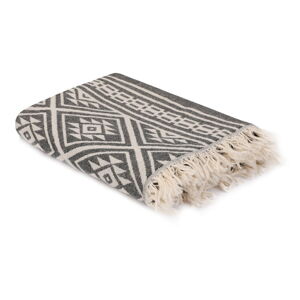 Szaro-beżowy ręcznik plażowy 180x90 cm Aymira − Foutastic