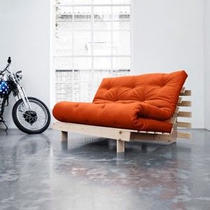 Sofa rozkładana Karup Roots Raw/Orange
