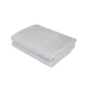 Zestaw 2 szarych ręczników z czystej bawełny Simple, 90x150 cm