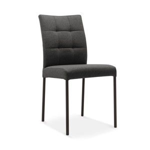Antracytowe krzesło z czarnymi nogami Mossø Garda