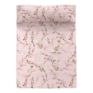 Różowa bawełniana narzuta pikowana 180x260 cm Chinoiserie – Happy Friday