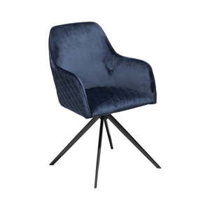 Ciemnoniebieskie krzesło z podłokietnikami DAN–FORM Denmark Twine Velvet
