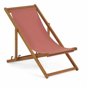 Brązowy składany leżak plażowy z drewna akacji Kave Home Adredna