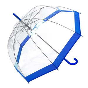 Przezroczysty parasol z niebieskimi detalami Birdcage Border, ⌀ 85 cm