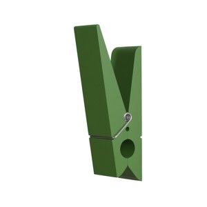 Zielony wieszak w kształcie klamerki Swab Design