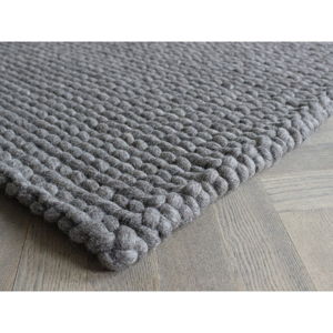 Orzechowobrązowy pleciony dywan wełniany Wooldot Ball Rugs, 100x150 cm