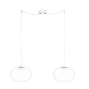 Podwójna szklana lampa wisząca z białą oprawką Sotto Luce DOSEI
