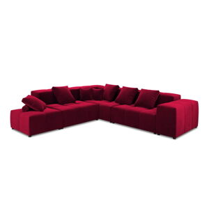 Czerwona aksamitna sofa narożna (zmienna) Rome Velvet - Cosmopolitan Design