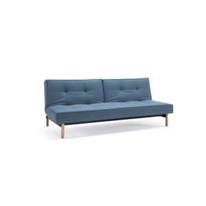 Jasnoniebieska rozkładana sofa z drewnianą konstrukcją Innovation Splitback Mixed Dance Light Blue