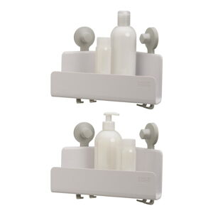 Białe narożne samoprzylepne plastikowe półki łazienkowe zestaw 2 szt. EasyStore − Joseph Joseph