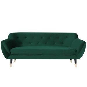 Zielona sofa 3-osobowa z czarnymi nogami Mazzini Sofas Amelie