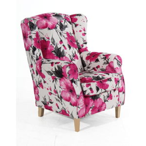 Różowo-biały fotel Max Winzer Lorris