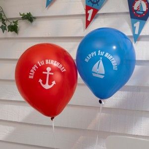 Zestaw 8 balonów Neviti Ahoy There 1st Birthday