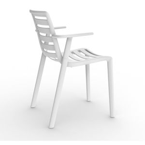 Zestaw 2 kremowych krzeseł ogrodowych z podłokietnikami Resol Slatkat