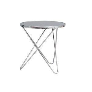 Metalowy stolik ze szklanym blatem Folke Stoke, ⌀ 55 cm