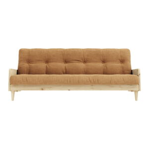 Musztardowa rozkładana sofa 190 cm Indie – Karup Design