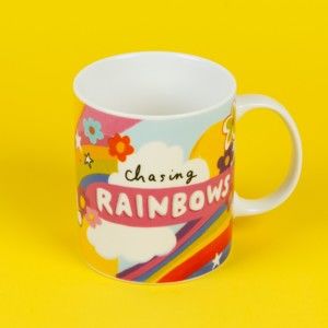Kubek ceramiczny Happy News Chasing Rainbows, 400 ml